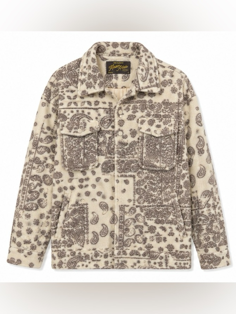 Maison Article Men’s Paisley Fleece Jacket Lined | Size Large | NWOT